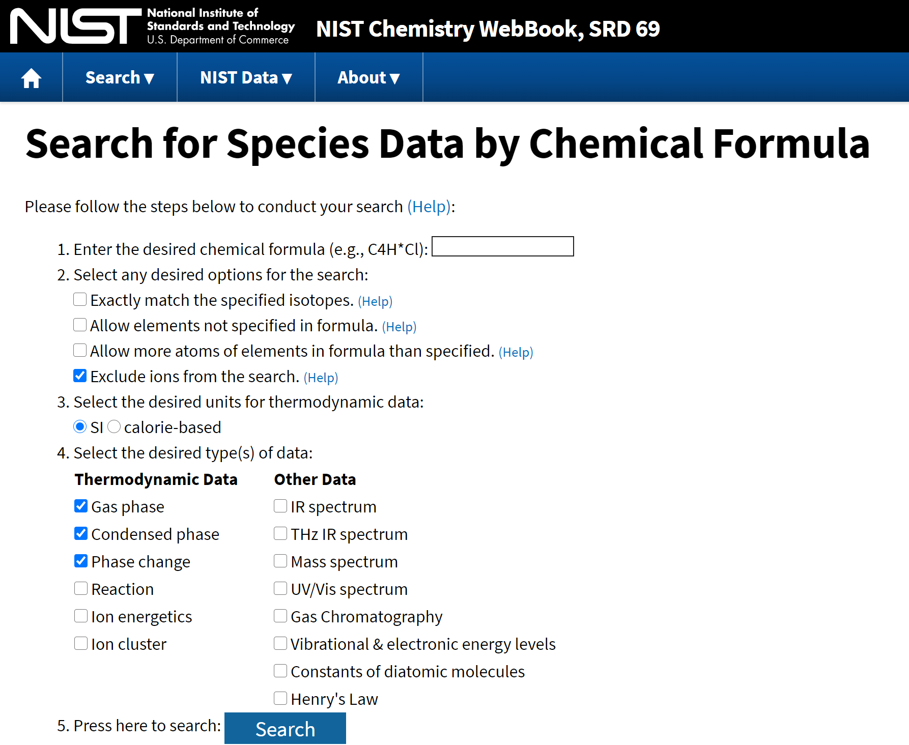 NIST search1